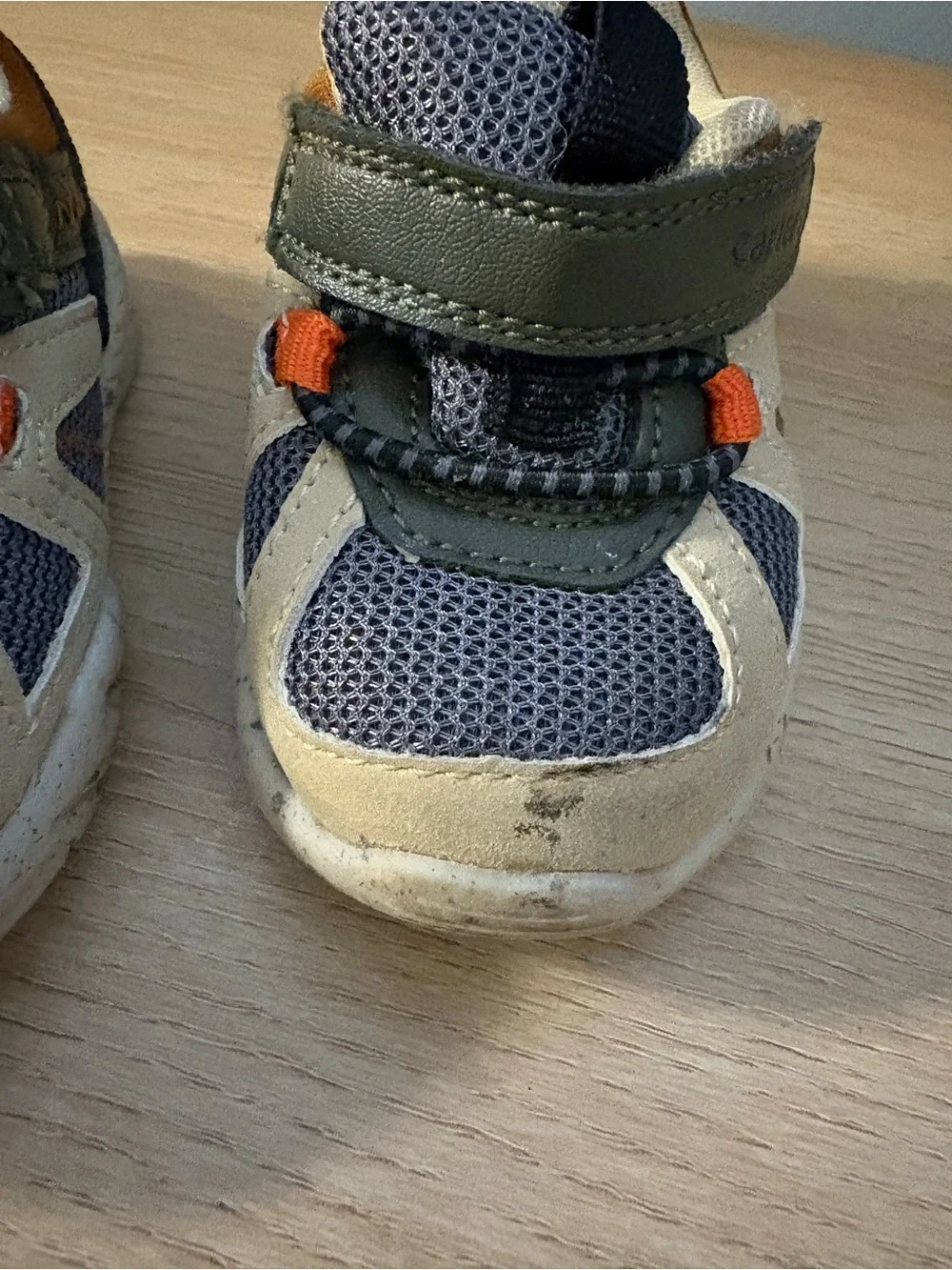 Carter's Navy Blue Gray and Orange Toddler Sneakers